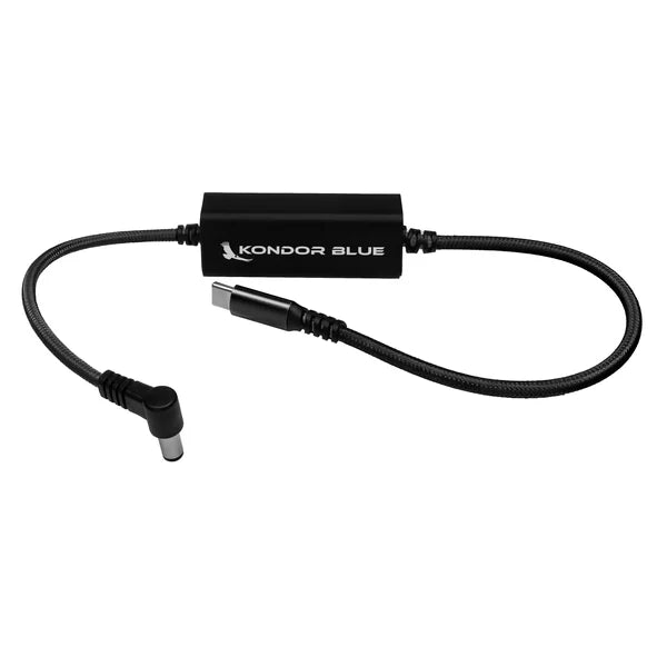Kondor Blue 16" DC-zu-USB-C-Stromversorgungskabel für spiegellose Kameras (Raven Black)