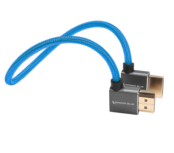 Kondor Blue 12-Zoll-Rechtswinkel-zu-Linkswinkel-Voll-HDMI-Kabel (Kondor Blue)