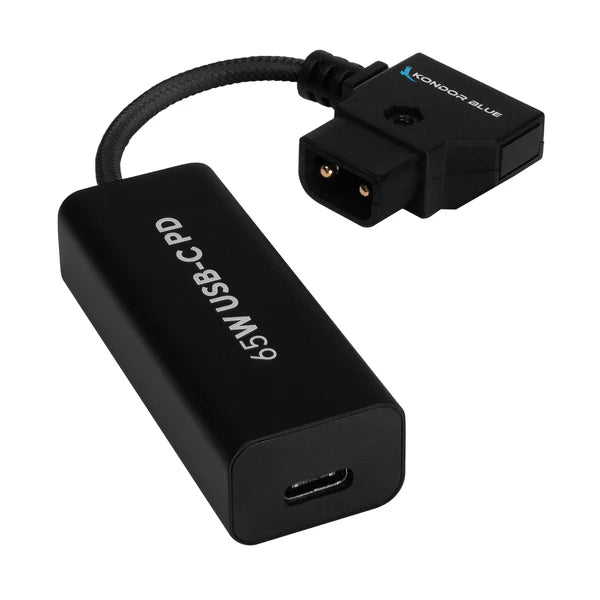 Kondor Blue 6-Zoll-D-Tap-auf-USB-C-PD-2-Wege-Akkuladekabel (Raven Black)