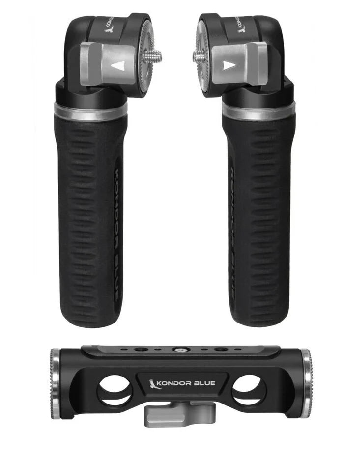 Kondor Blue Pro Pivot Rosette Grip Bundle (2 umkehrbar + Doppelstangenklemme) (Raven Black)