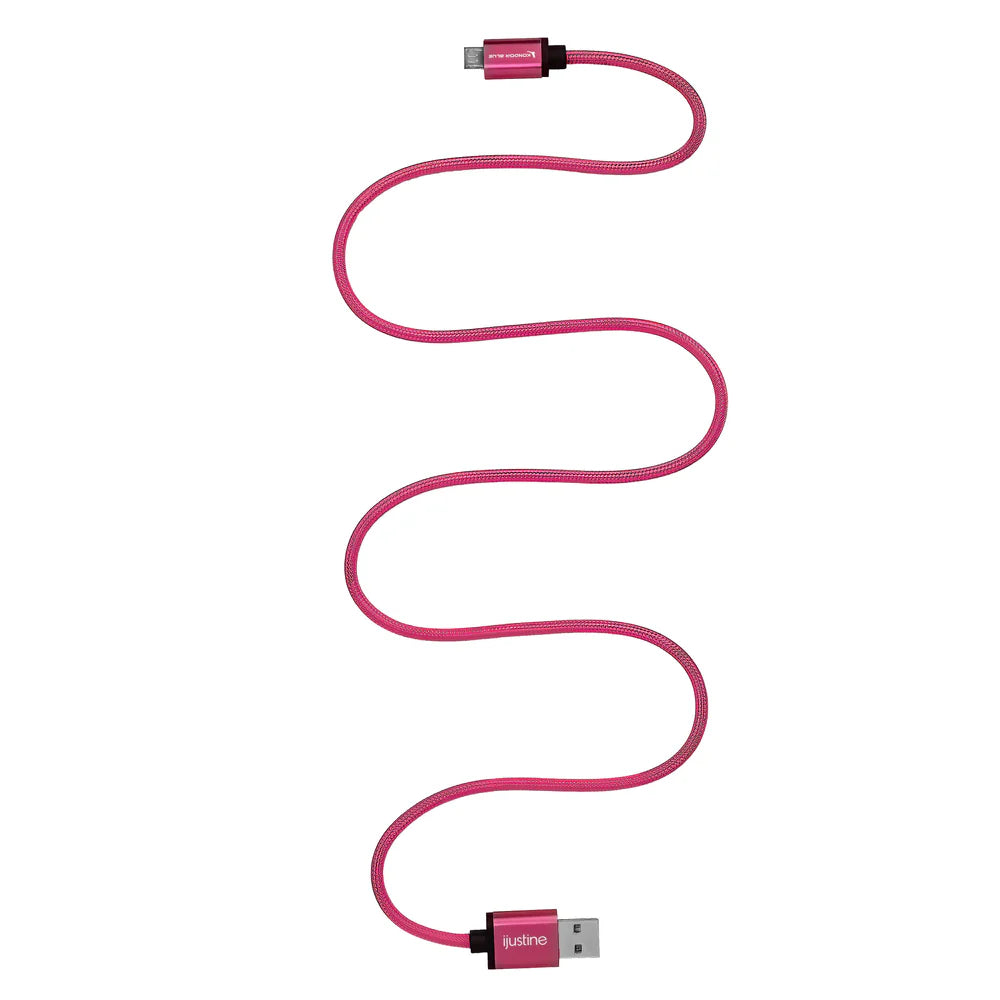 Kondor Blue iJustine Pink USB-A-auf-Micro-USB-Schnelllade-Datenkabel (30 Zoll)