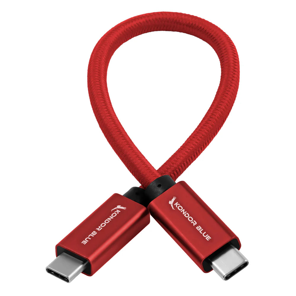 Kondor Blue USB-C-auf-USB-C-Hochgeschwindigkeitskabel für SSD-Aufnahme (8,5 Zoll) (Cardinal Red)