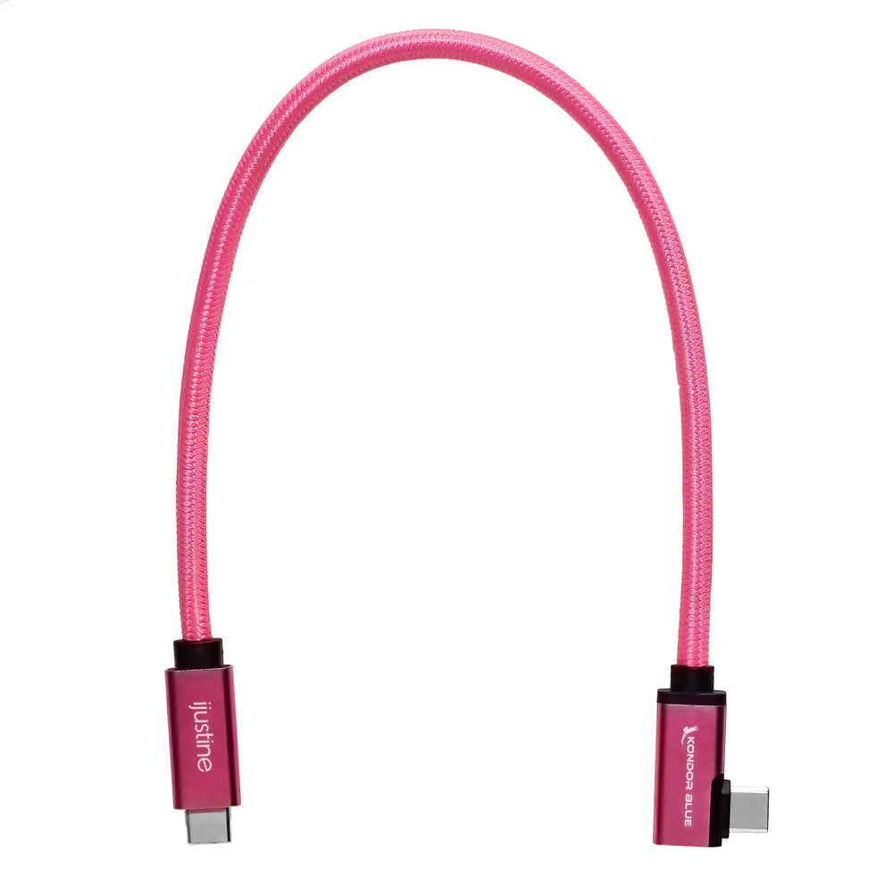 Kondor Blue iJustine Pink USB C 3.1 Daten- und Ladekabel, 10 Gbit/s Datengeschwindigkeit und 100 W Stromversorgung (1 Fuß)