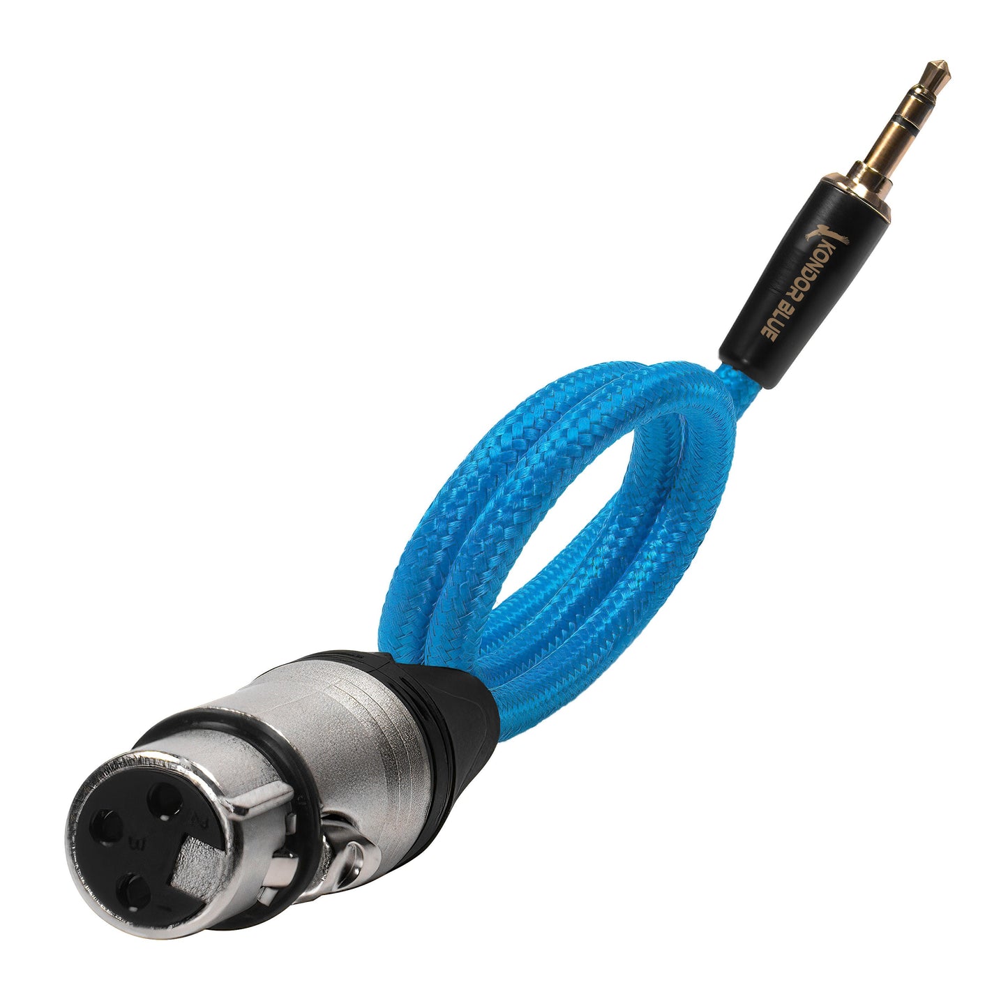 Kondor Blue 16" FEMALE XLR TO 3.5MM MALE MINI TRS BLUE BRAIDED
