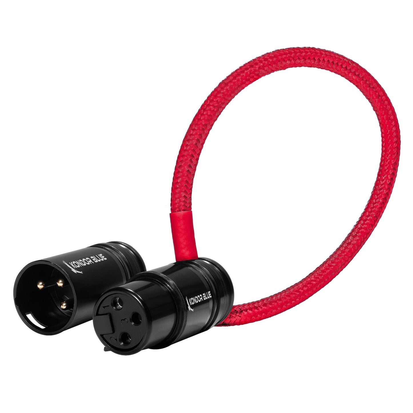 Kondor Blue 8” Straight Low Profile Right Angle XLR Cable (Red)