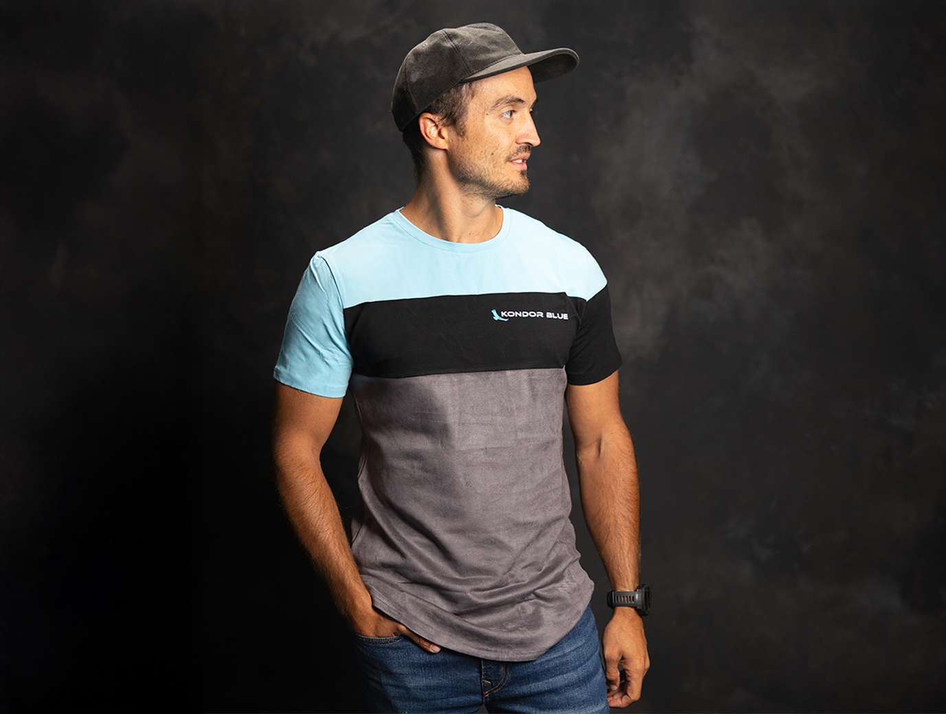 Kondor Blue Premium Mikrofaser-Linsenreinigungs-T-Shirt (dreifarbig, kurzärmelig) (2XL)