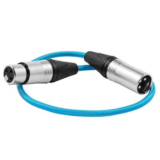 Kondor Blue 18" Male XLR to Female XLR audio cable for on-camera mics