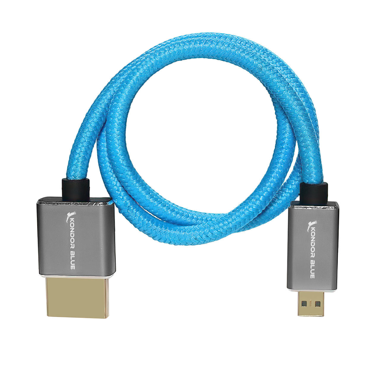 Kondor Blue Micro HDMI auf Full HDMI 16" gerades Kabel geflochten (Kondor Blue)