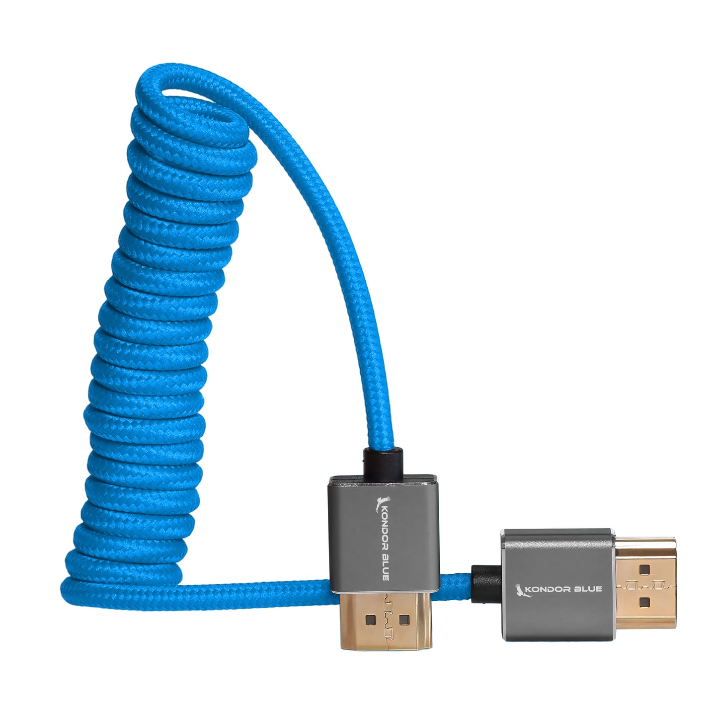 Kondor Blue Coiled Full HDMI Cable (12-24" - 30-60cm)
