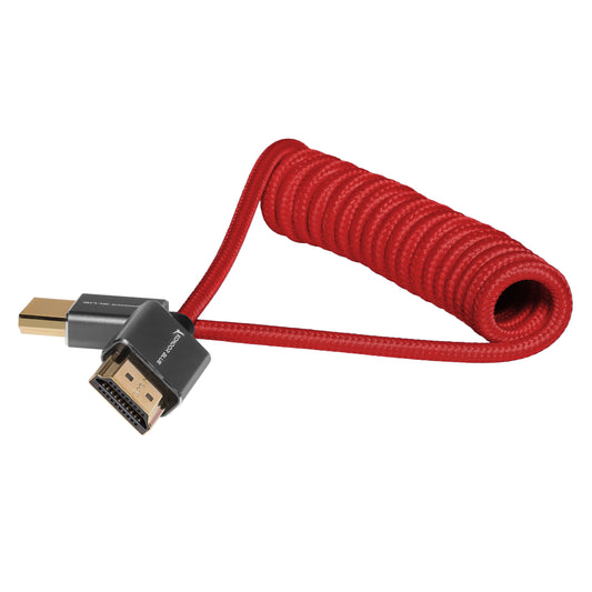 Kondor Blue Coiled Mini HDMI zu Full HDMI (12–24 Zoll) (Cardinal Red)
