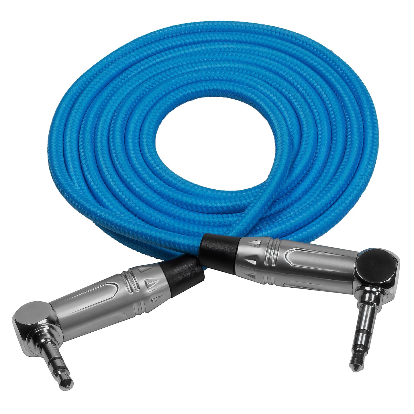 Kondor Blue 48" 3,5 mm rechtwinkliges TRS-Stereo-Audiokabel (48" gerade)