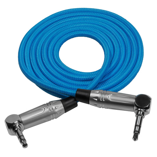 Kondor Blue 48" 3,5 mm rechtwinkliges TRS-Stereo-Audiokabel (48" gerade)