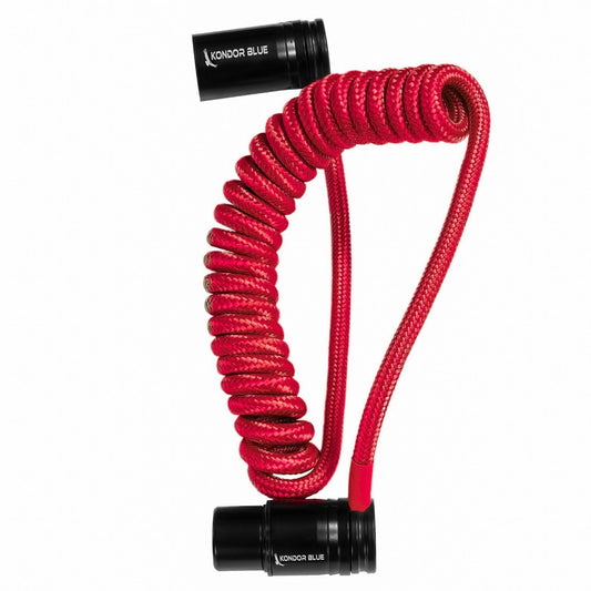 Kondor Blue 12-24" Coiled Low Profile Right Angle XLR Cable (Cardinal Red)