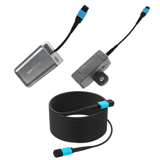 Kondor Blue Fletch Fiber System for HDMI (1 Kit: Fiber TX & RX Modules) (100 Feet) / (Space Gray)