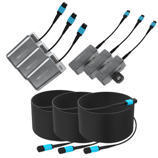 Kondor Blue Fletch Fiber System for HDMI (3 Kit: Fiber TX & RX Modules) (300 Feet) / (Space Gray)