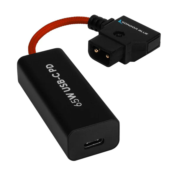 Kondor Blue 6-Zoll-D-Tap-auf-USB-C-PD-2-Wege-Akkuladekabel (Cardinal Red)
