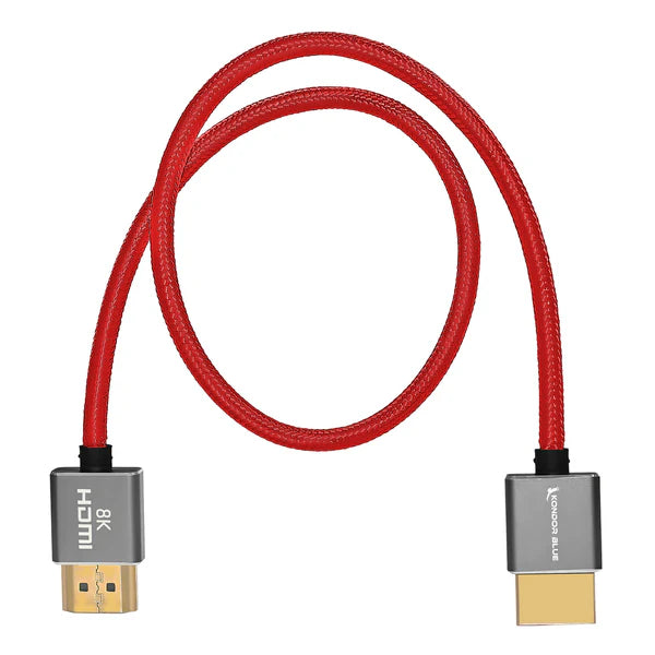 Kondor Blue 8K HDMI 2.1 17" geflochtenes Kabel für Kameramonitore (Cardinal Red)