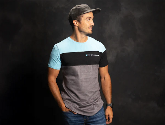 Kondor Blue Premium Mikrofaser-Linsenreinigungs-T-Shirt (dreifarbig, kurzärmelig) (L)