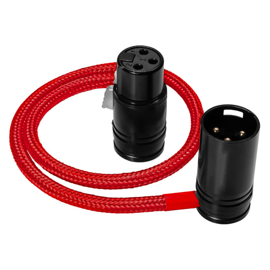 Kondor Blue 16” Straight Low Profile Right Angle XLR Cable (Cardinal Red)