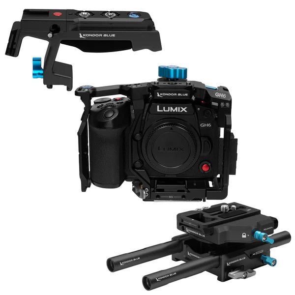 Kondor Blue Panasonic LUMIX GH6 Cage Base Rig MKII (Raven Black)