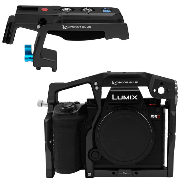 Kondor Blue PANASONIC LUMIX S5II/X CAGE (mit Griff oben / Rabenschwarz)