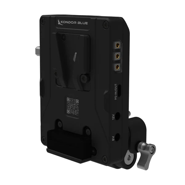 Kondor Blue Pro V-Mount-Batterieplatte mit schwenkbarem Stangenblock (Raven Black)