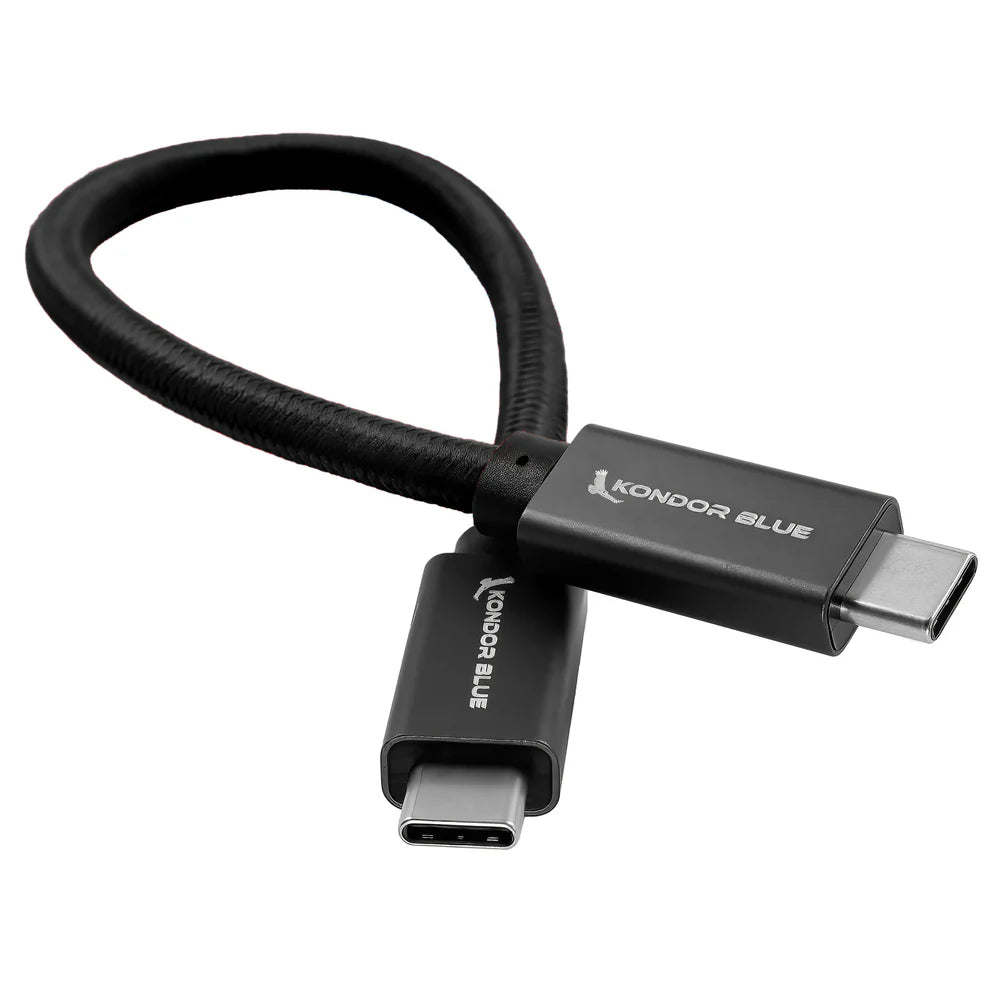 Kondor Blue USB-C-auf-USB-C-Hochgeschwindigkeitskabel für SSD-Aufnahme (8,5 Zoll) (Raven Black)
