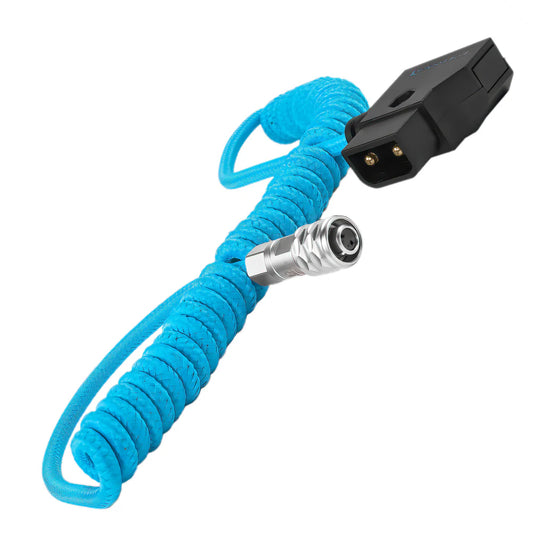 Kondor Blue Coiled D-Tap to BMPCC 6K/4K Power Cable for Blackmagic - Blue