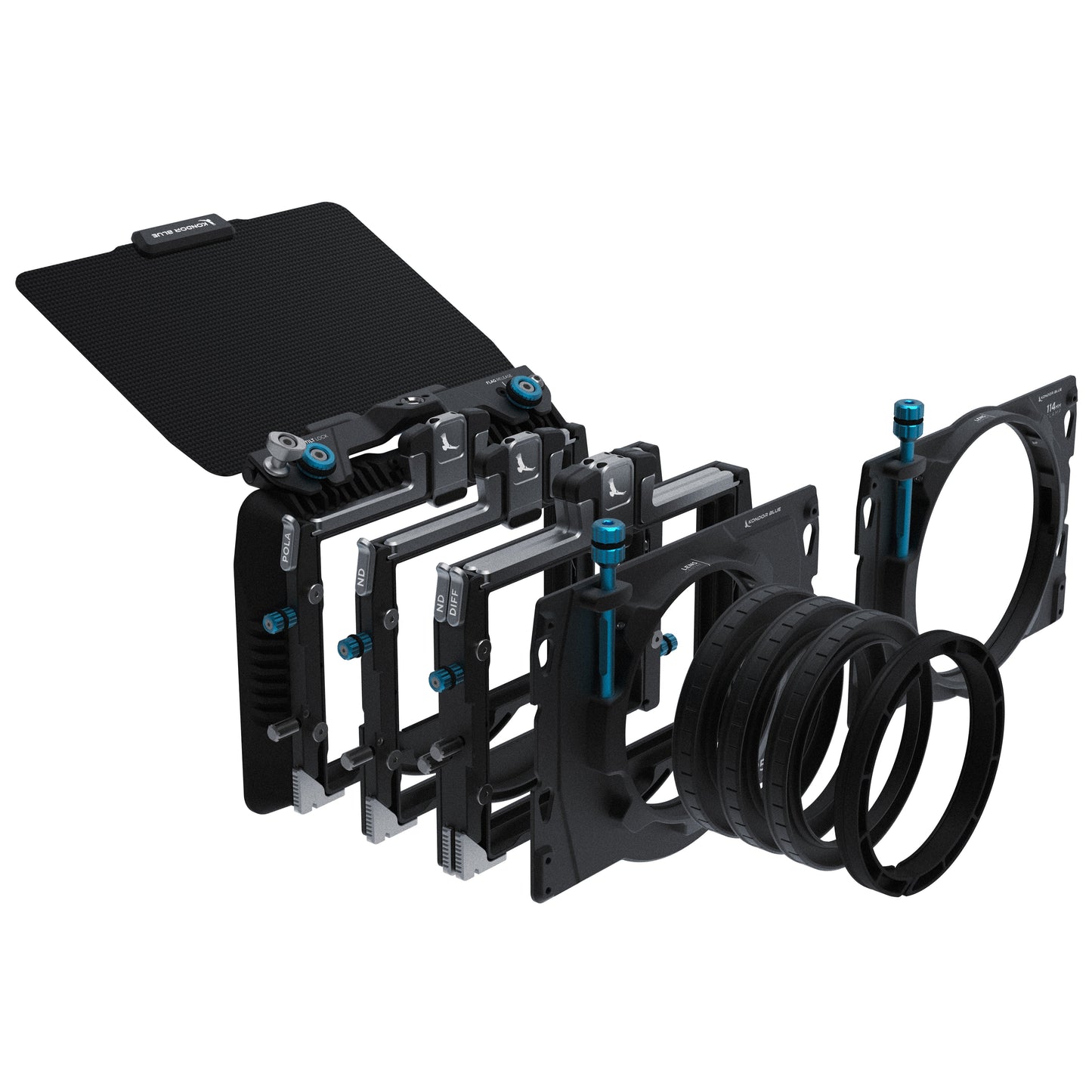 Kondor Blue Matte Box Pro Kapuze mit Seitenfahnen