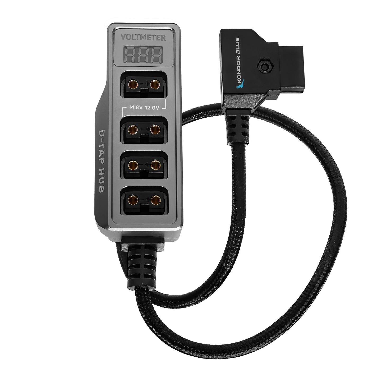 Kondor Blue 12V Metal D-Tap Hub 4 Way Port Power Tap Spliltter (1/4”-20 Thread)