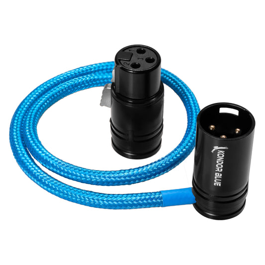 Kondor Blue 16 Zoll gerades, rechtwinkliges Low-Profile-XLR-Kabel (Kondor Blue)