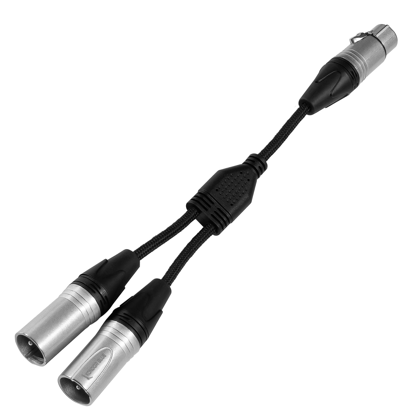 Kondor Blue Dual Male XLR auf Female XLR Audio Y-Splitterkabel (Raven Black)