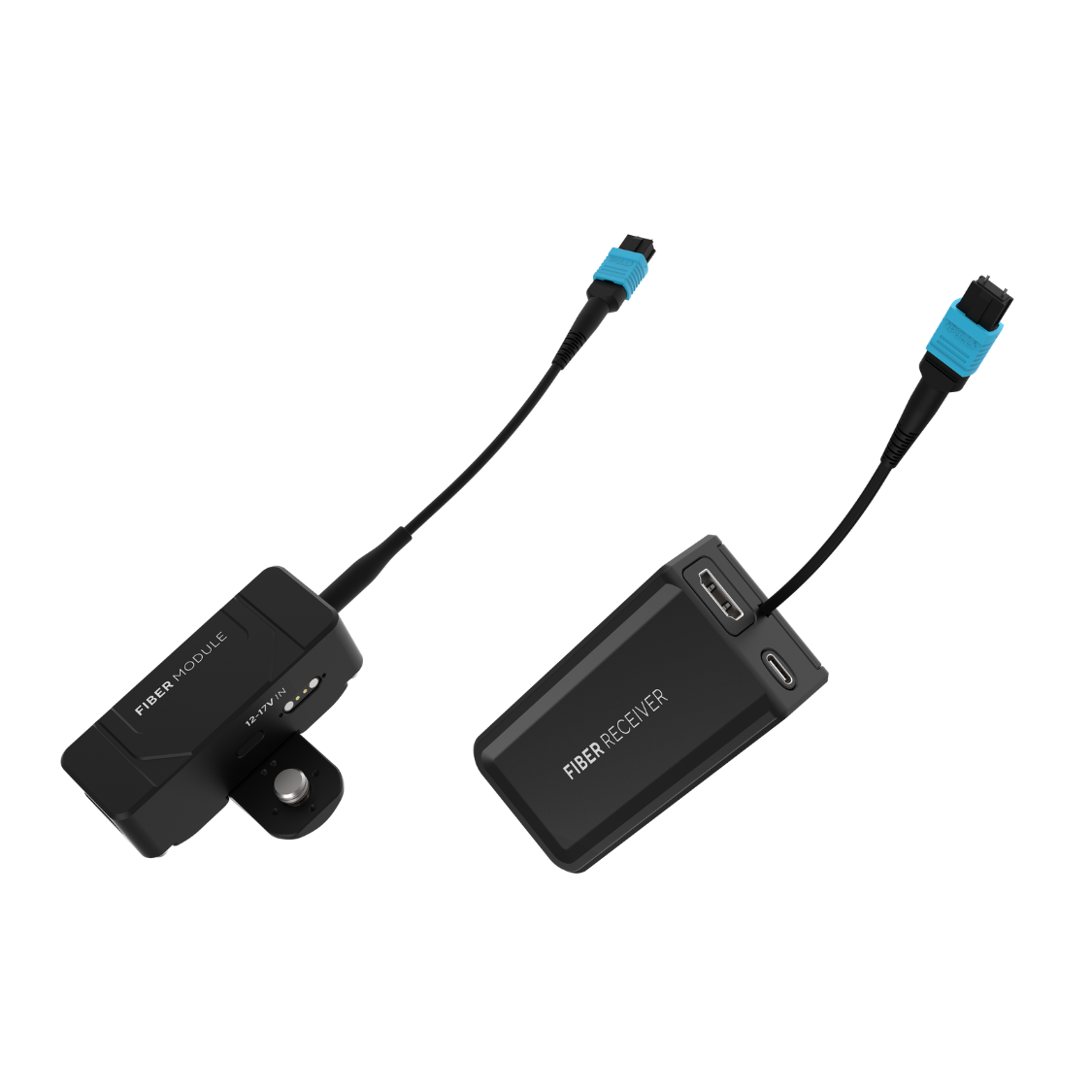 Kondor Blue Fletch Fiber System for HDMI (1 Kit: Fiber TX & RX Modules) (No Cable) / (Raven Black)